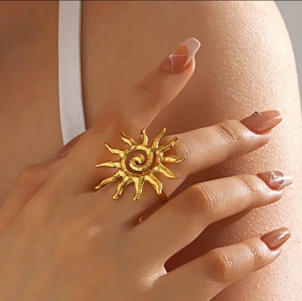 Golden_Sun_Ring_Adjustable_Statement_Finger_Ring_For_Women