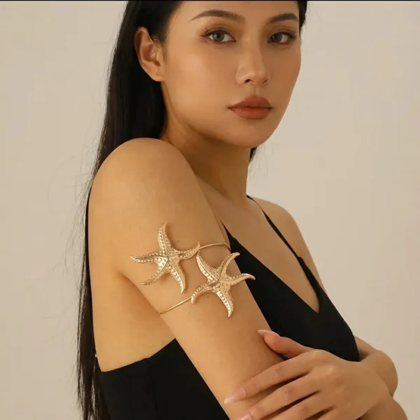 Golden_Starfish_Arm_Cuff_Bracelet_For_Women