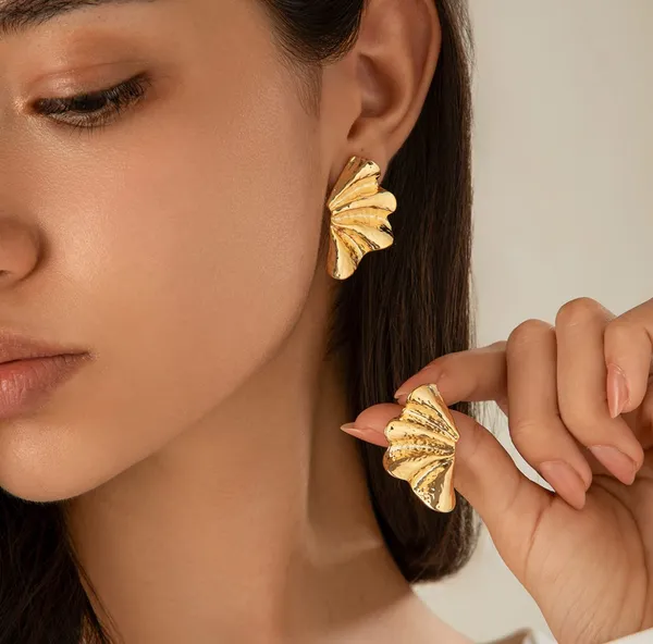 Gold_Toned_Fan_Shaped_Statement_Earrings_For_Women