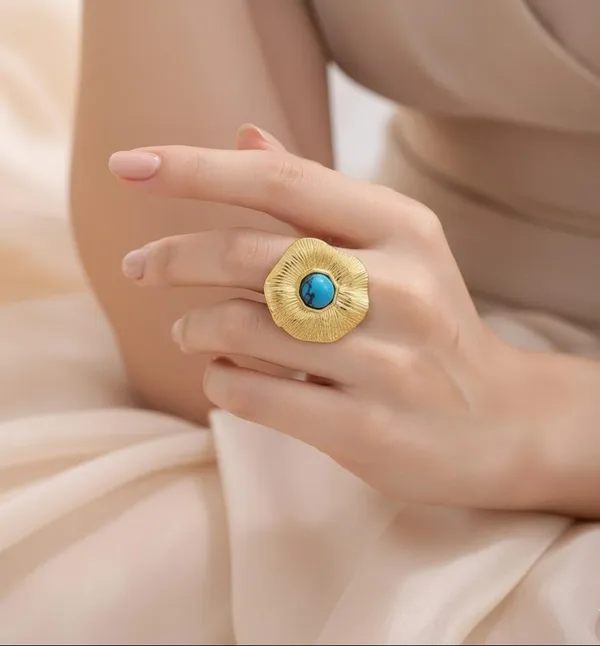Gold_Toned_Floral_Ring_With_Blue_Stone_Center_For_Women