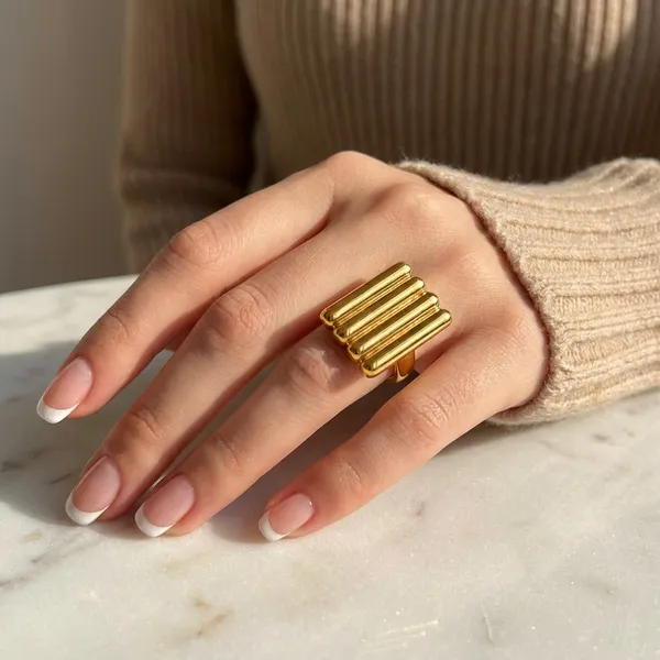 Golden_Ribbed_Statement_Ring_For_Women