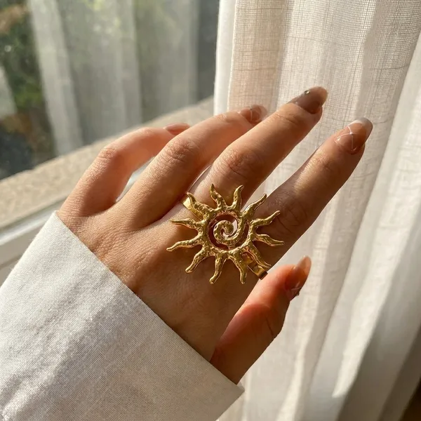 Golden_Sun_Ring_Adjustable_Statement_Finger_Ring_For_Women