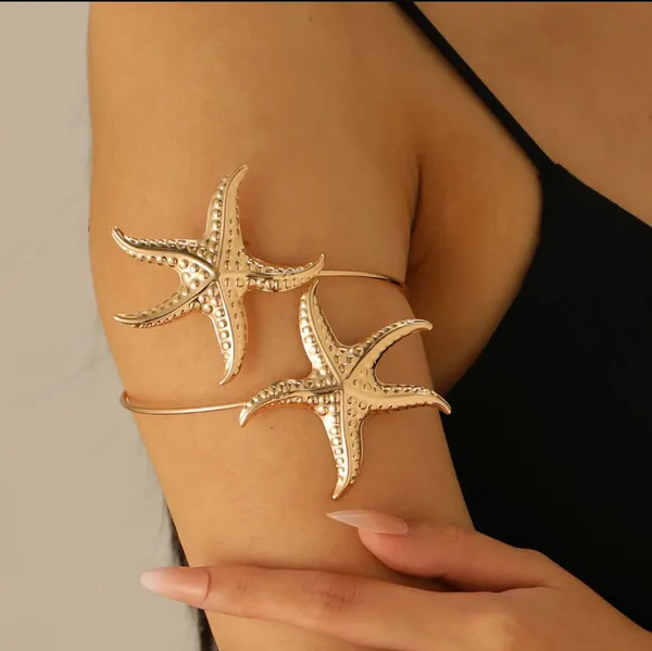 Golden_Starfish_Arm_Cuff_Bracelet_For_Women