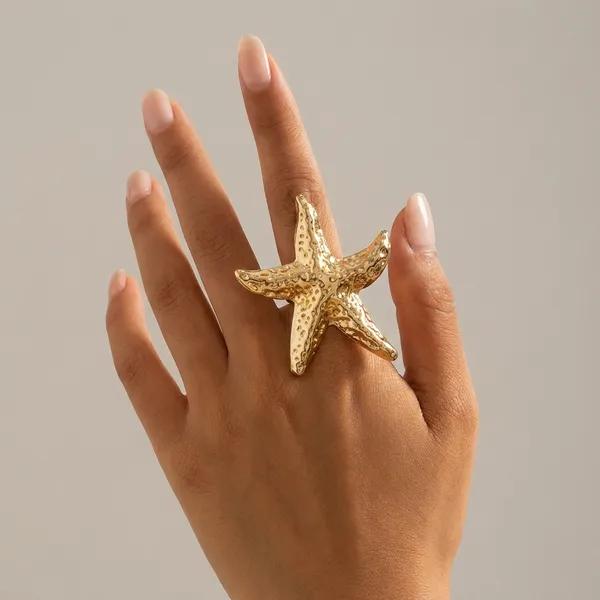 Large_Gold_Toned_Starfish_Statement_Ring_For_Women