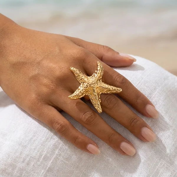 Large_Gold_Toned_Starfish_Statement_Ring_For_Women
