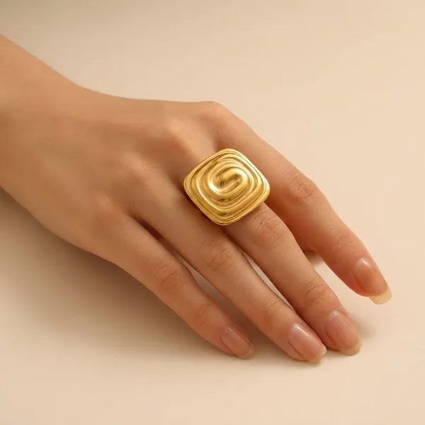 Golden_Dome_Statement_Ring_For_Women