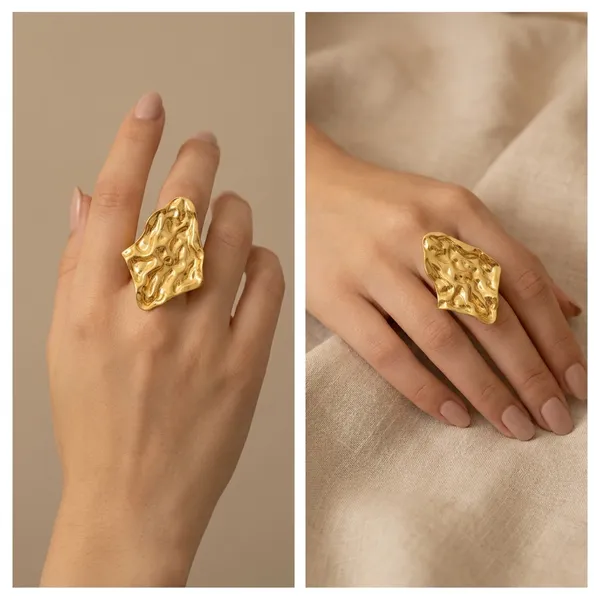 Textured_Gold_Toned_Statement_Ring_For_Women