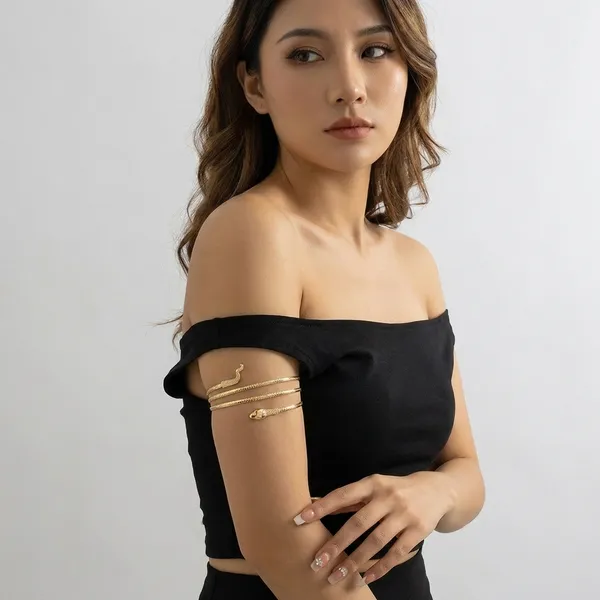 Gold_Toned_Multi_Strand_Mesh_Bracelet_For_Women