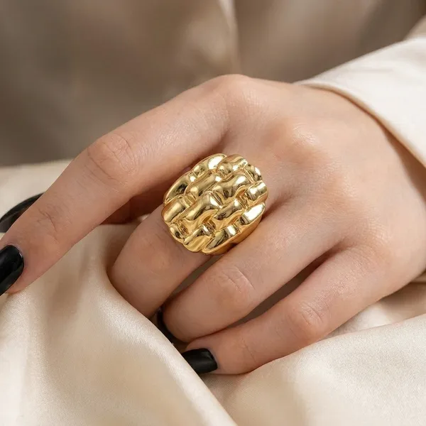Gold_Plated_Basket_Weave_Ring_For_Women