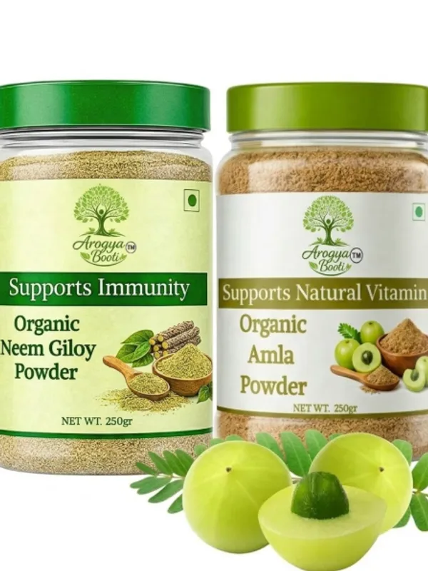 Organic_Neem_Giloy_Powder_Immunity_Booster_Pure_Ayurvedic_Detox_Skin_Glow_Energy_Surge_Neem_Giloy_Churna_|_Amla_Powder_100%_Pure_Natural_Indian_Gooseberry_Powder_Rich_In_Vitamin_C_For_Hair_Growth_Skin_Care_Immunity_Support_No_Added_Preservatives_(Pack_Of_2)