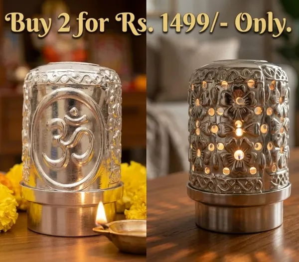 Decorative_Metal_Candle_Holder_With_Floral_Cutout_Design_and_Om_symbol
