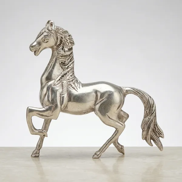 Silver_Horse_Decorative_Figurine___Elegant_Prancing_Horse_Showpiece