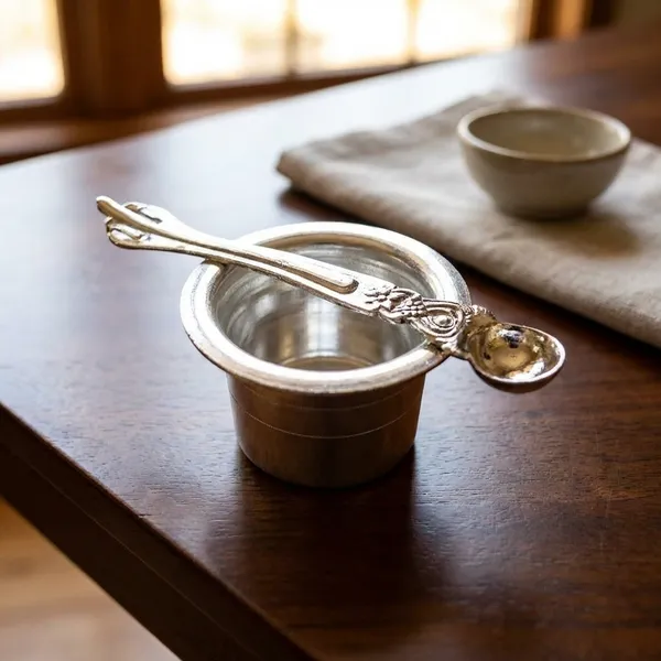 Decorative_Silver_Bowl_With_Ornate_Spoon_Set