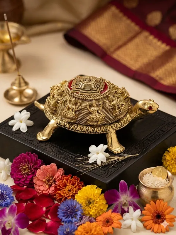 Brass_Ashtalakshmi/Ashta_Lakshmi_on_Tortoise_Meru_Shree_Yantra_