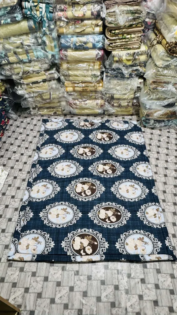 Navy_Blue_And_White_Corai_Grass_Cotton_&_Polyester_Mat_For_Prayer_Or_Meditation
