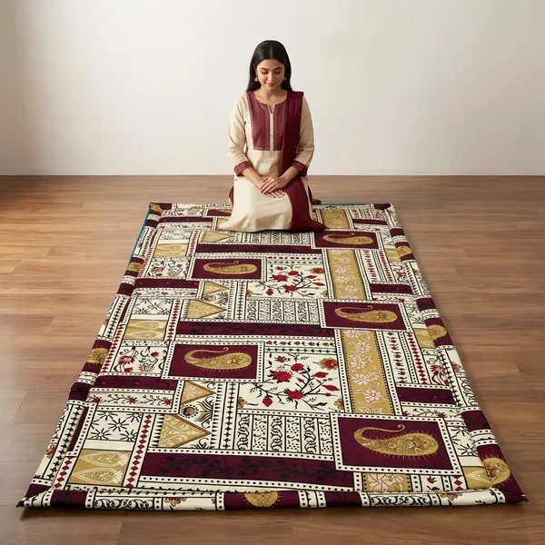 Multicolour_Corai_Grass_Cotton_&_Polyester_Mat_For_Prayer_Or_Meditation