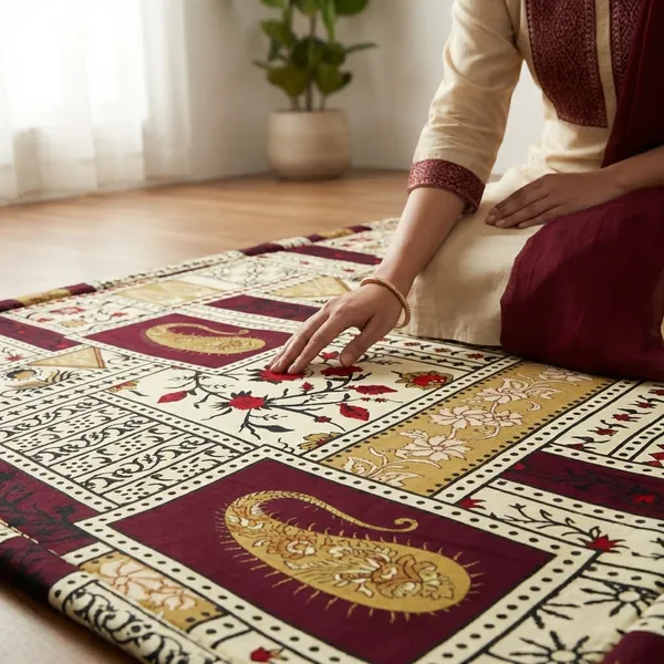 Multicolour_Corai_Grass_Cotton_&_Polyester_Mat_For_Prayer_Or_Meditation