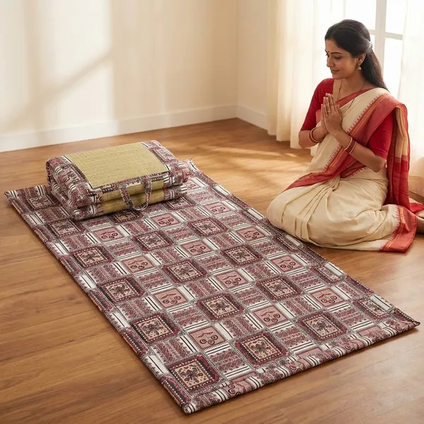 Multicolour_Corai_Grass_Cotton_&_Polyester_Mat_For_Prayer_Or_Meditation