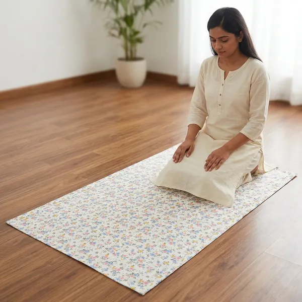 White_Corai_Grass_Cotton_&_Polyester_Mat_For_Prayer_Or_Meditation