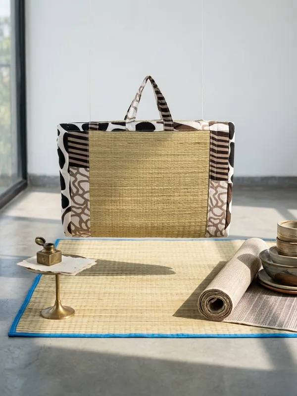 Beige_Corai_Grass_Cotton_&_Polyester_Foldebal_Mat