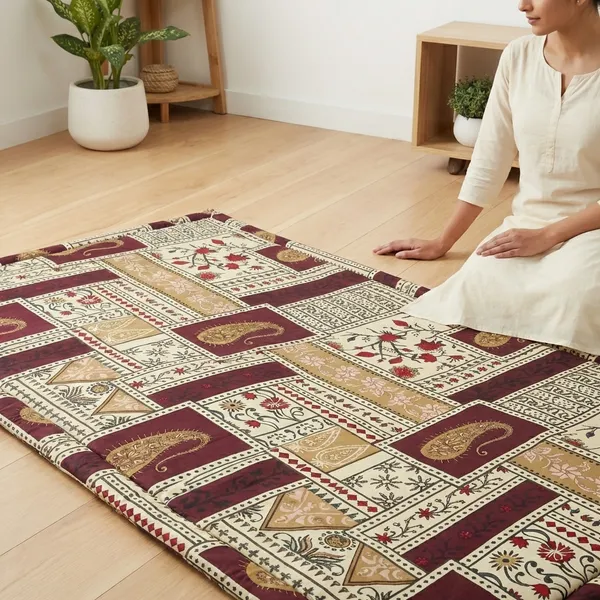 Multicolour_Corai_Grass_Cotton_&_Polyester_Mat_For_Prayer_Or_Meditation