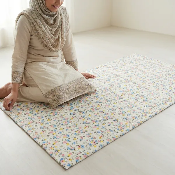 White_Corai_Grass_Cotton_&_Polyester_Mat_For_Prayer_Or_Meditation