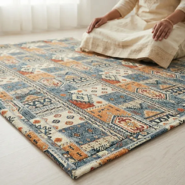 Multicolour_Corai_Grass_Cotton_&_Polyester_Mat_For_Sleeping