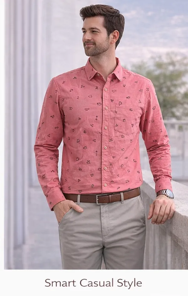 Coral_Pink_Urban_Symbol_Embroidered_Shirt_For_Men