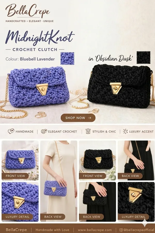 Midnight_Black_Knot_Crochet_ClutchFor_Women