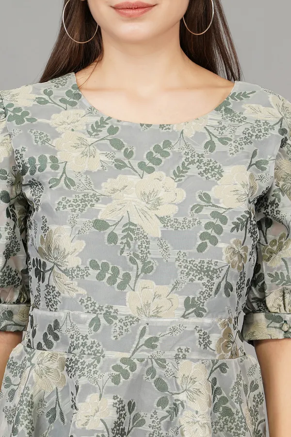Green_Olive_Floral_Cutout_Dress_For_Women