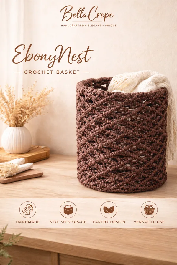 Ebony_Black_Nest_Crochet_Basket