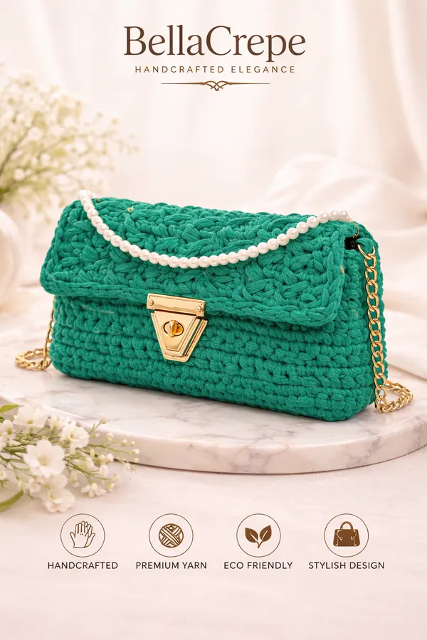 Emerald_Green_Pearl_Crochet_Clutch_For_Women