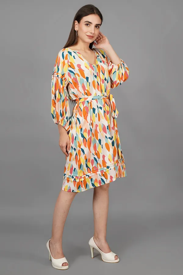 Larisa_Multi_Abstract_Pleated_Dress_For_Women