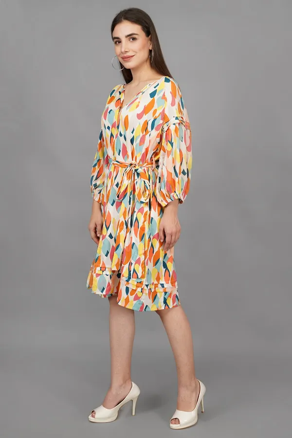 Larisa_Multi_Abstract_Pleated_Dress_For_Women