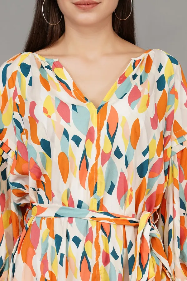 Larisa_Multi_Abstract_Pleated_Dress_For_Women