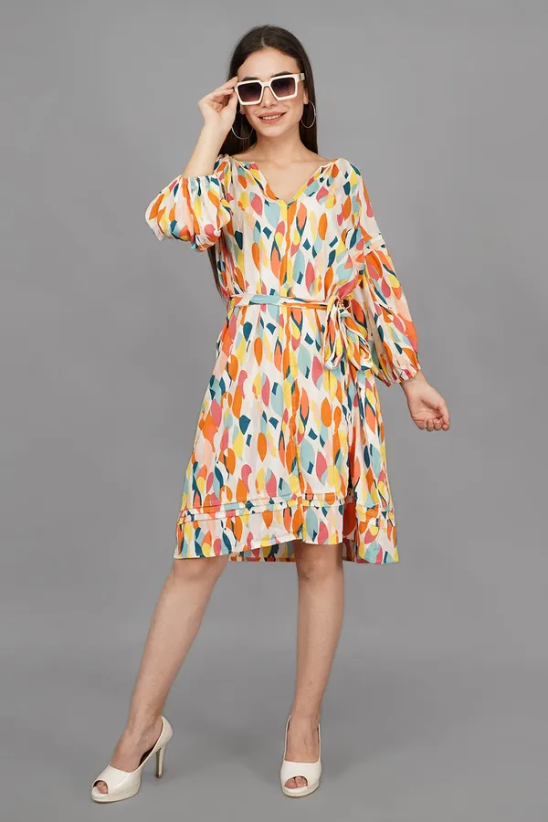 Larisa_Multi_Abstract_Pleated_Dress_For_Women