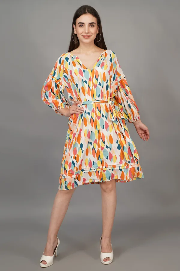 Larisa_Multi_Abstract_Pleated_Dress_For_Women