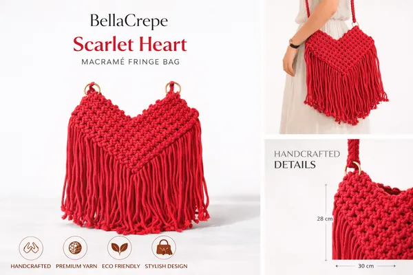 Scarlet_Red_Heart_Macrame_Fringe_Bag_For_Women