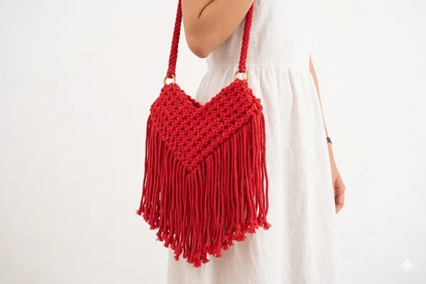 Scarlet_Red_Heart_Macrame_Fringe_Bag_For_Women