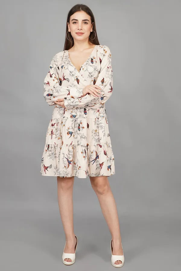 Cream_Blossom_Garden_Printed_Dress_For_Women