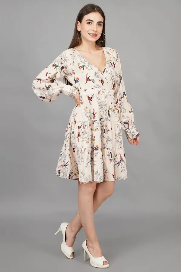 Cream_Blossom_Garden_Printed_Dress_For_Women