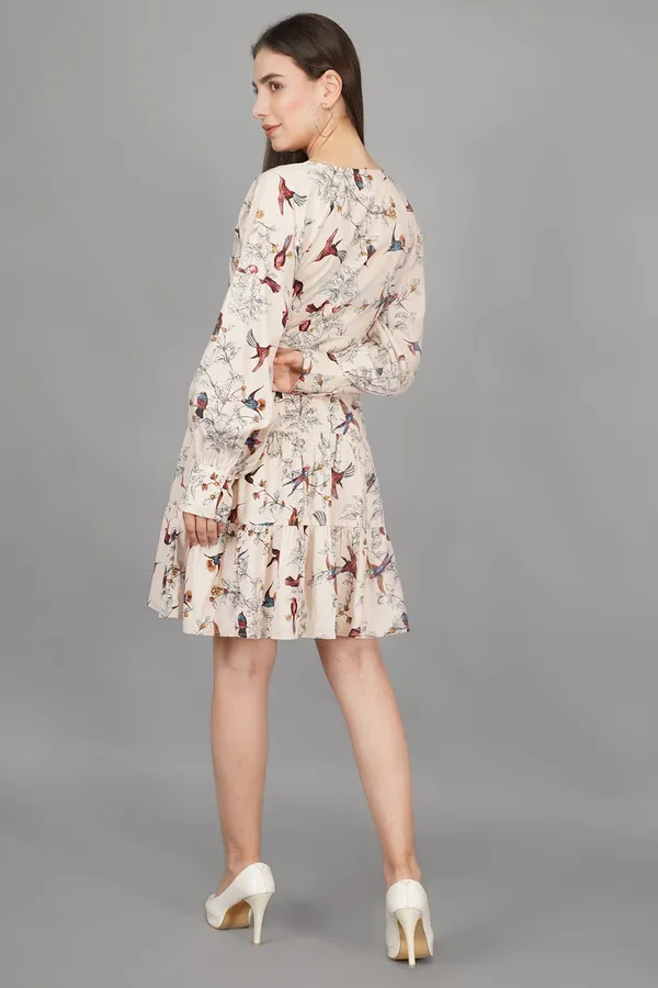 Cream_Blossom_Garden_Printed_Dress_For_Women