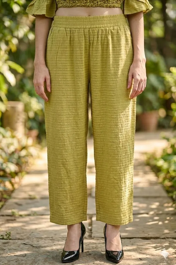 Mustered_Yellow_Ashley_Textured_Bottom_For_Women