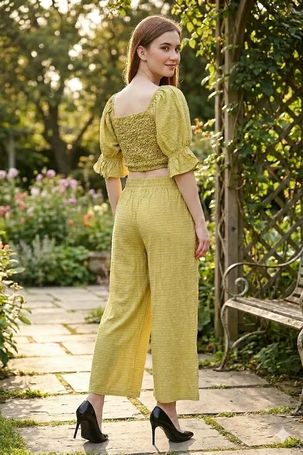 Mustered_Yellow_Ashley_Textured_Bottom_For_Women