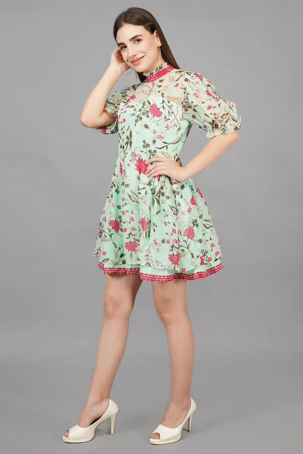 Mint_Dahlia_Balloon_Sleeve_Dress_For_Women