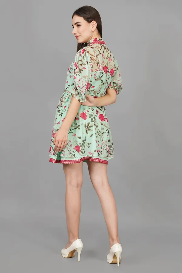 Mint_Dahlia_Balloon_Sleeve_Dress_For_Women