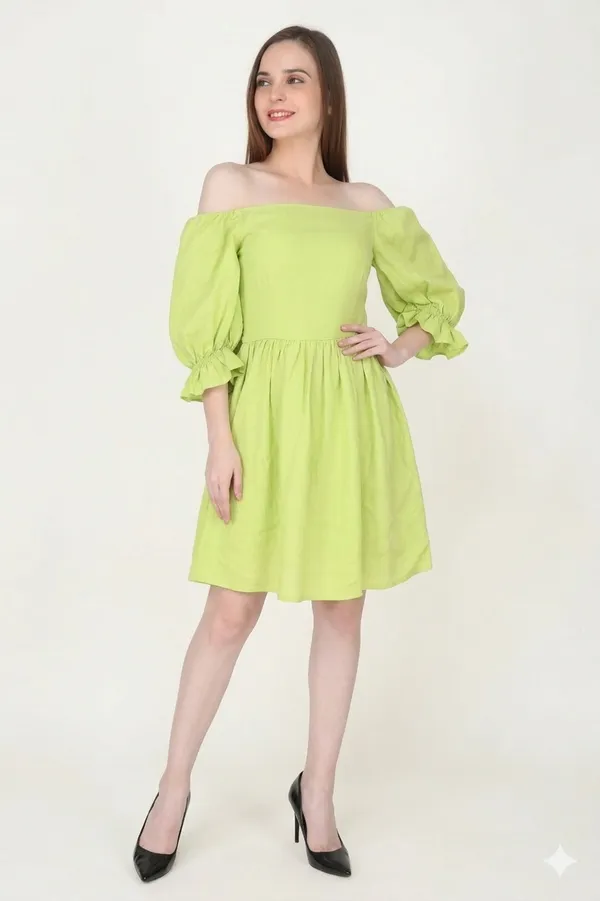 Lime_Green_Alice_Puff_Dress_For_Women