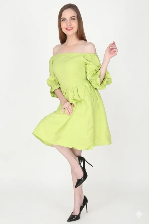 Lime_Green_Alice_Puff_Dress_For_Women