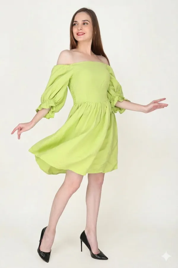 Lime_Green_Alice_Puff_Dress_For_Women
