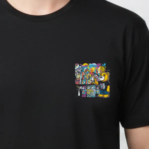 Black_Cotton_Lycra_Tencel_Round_Neck_T_Shirt_For_Men